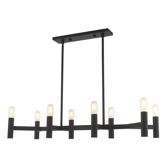 Modern Farmhouse Eight Light Chandelier-Black Finish Bailey Street Home 218-Bel-3110273