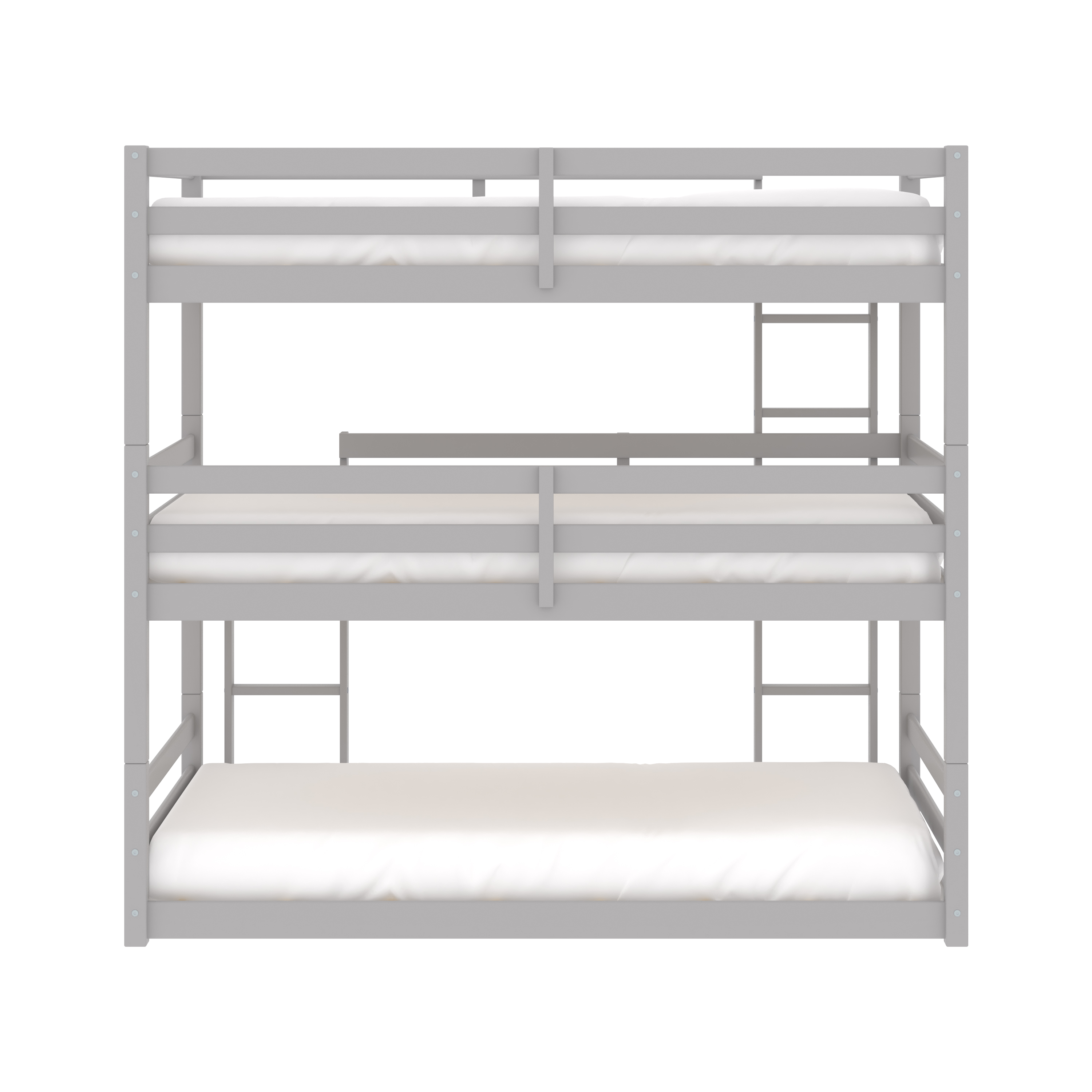 Campbell Wood Triple Twin Bunk Bed, Gray, by Hillsdale Living Essentials