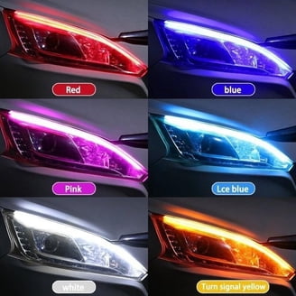 2x Flexible Car LED DRL Light Strip Flowing Turn Signal Surface Tube