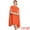 Orange, variant on Flowy Cloak Sleeve Cape Pleated Chiffon Dress M Red