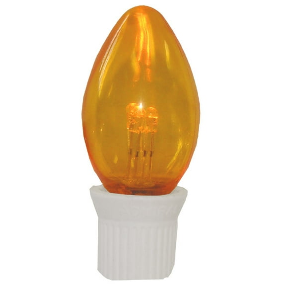 HUB Pack 25 Commercial Transparent Orange 3-LED C7 Replacement Christmas Light Bulbs