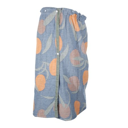 Unique Bargains 1Pc Soft Absorbent Bath Towel Elastic Band Blue 55.12 x30.31  for Bathroom with Adjustable Button