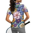 thumbnail image 2 of COEQINE Women Short Sleeve Golf Shirts Moisture Wicking Soft Quick Dry Fit Golf Tops Colorful Boho Mandela Print Lightweight Polo Shirts Pullover Workout Athletic Tops, 2XL, 2 of 7