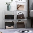 APOKIOG Clear Stackable Storage With Lid Book & Cosmetic Display Large