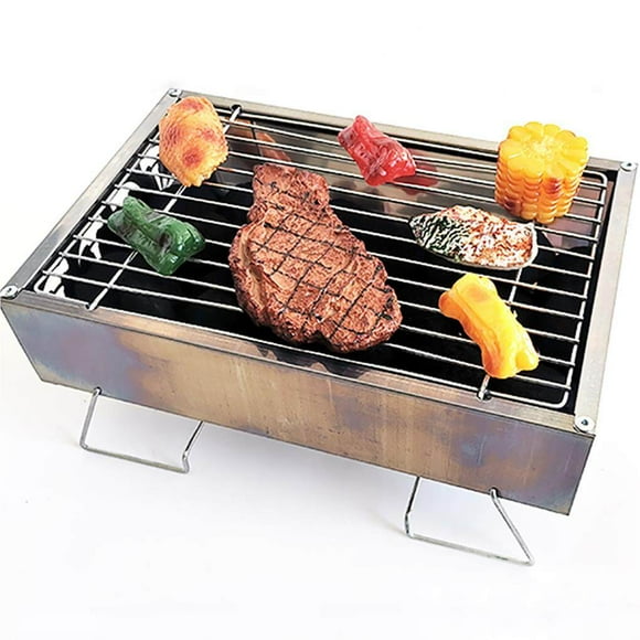 Langgg Multi-function Charcoal Grills Portable Stainless Steel Barbecue Grilling Machine Mini Grill for Home Garden