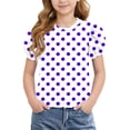 thumbnail image 5 of DAETIROS Girls Polka Dot Puff Sleeve Top Casual Summer Crew Neck Short sleeve Blouse, 5 of 9