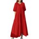 thumbnail image 1 of Vestidos Para Mujer Midi Vestidos Moda Cuello Redondo Bolsillos Sueltos Manga Corta Sólido Media Pantorrilla Vestido Largo Odeerbi  ODB153939, 1 of 9