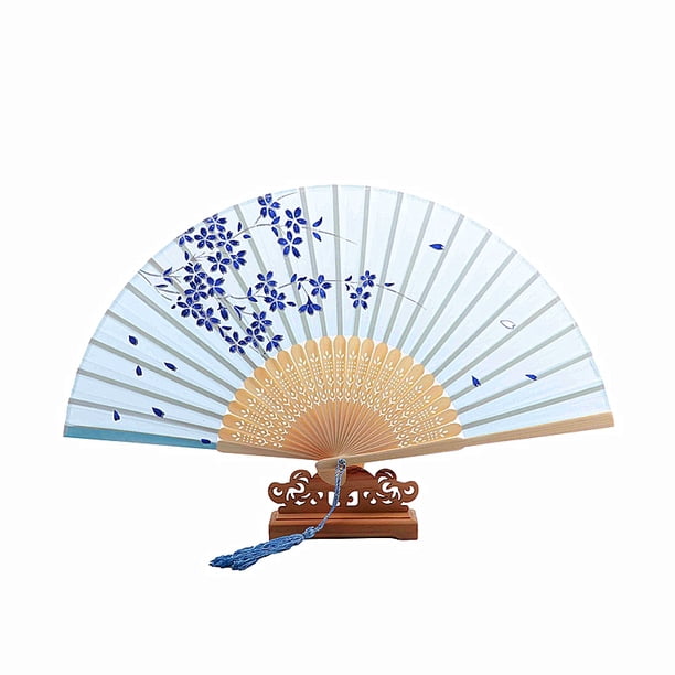 Estilo chino estilo de seda japonés fanático de la mano de la mano plegable ventilador decoración del hogar adornos bodas fiesta de bodas accesorios artesanía