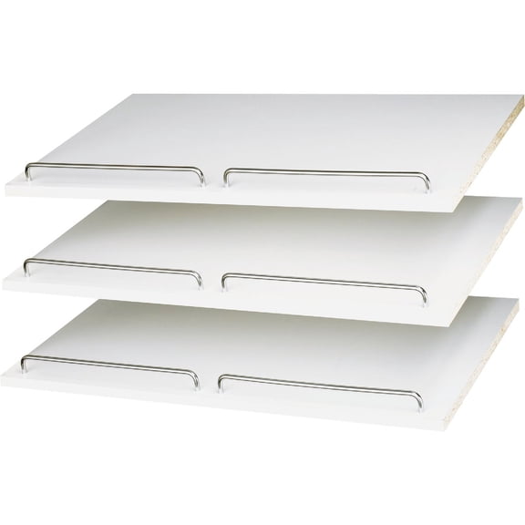 3-pack Easy Track 24" Shoe Shelves 3 Pack Closet Storage, White — Home & Garage Storage, Stackable Design