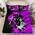 thumbnail image 2 of Castle Fairy Dirt Bike 4-Piece Full Size Sheets,Watercolor Splash Bed Sheets,Black Purple Lightweight Sheet Sets,Ultra Soft Extreme Sport Home Decor, 2 of 7