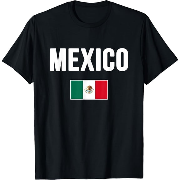 men and women can wear,Mexico Mexican Flag T-Shirt
