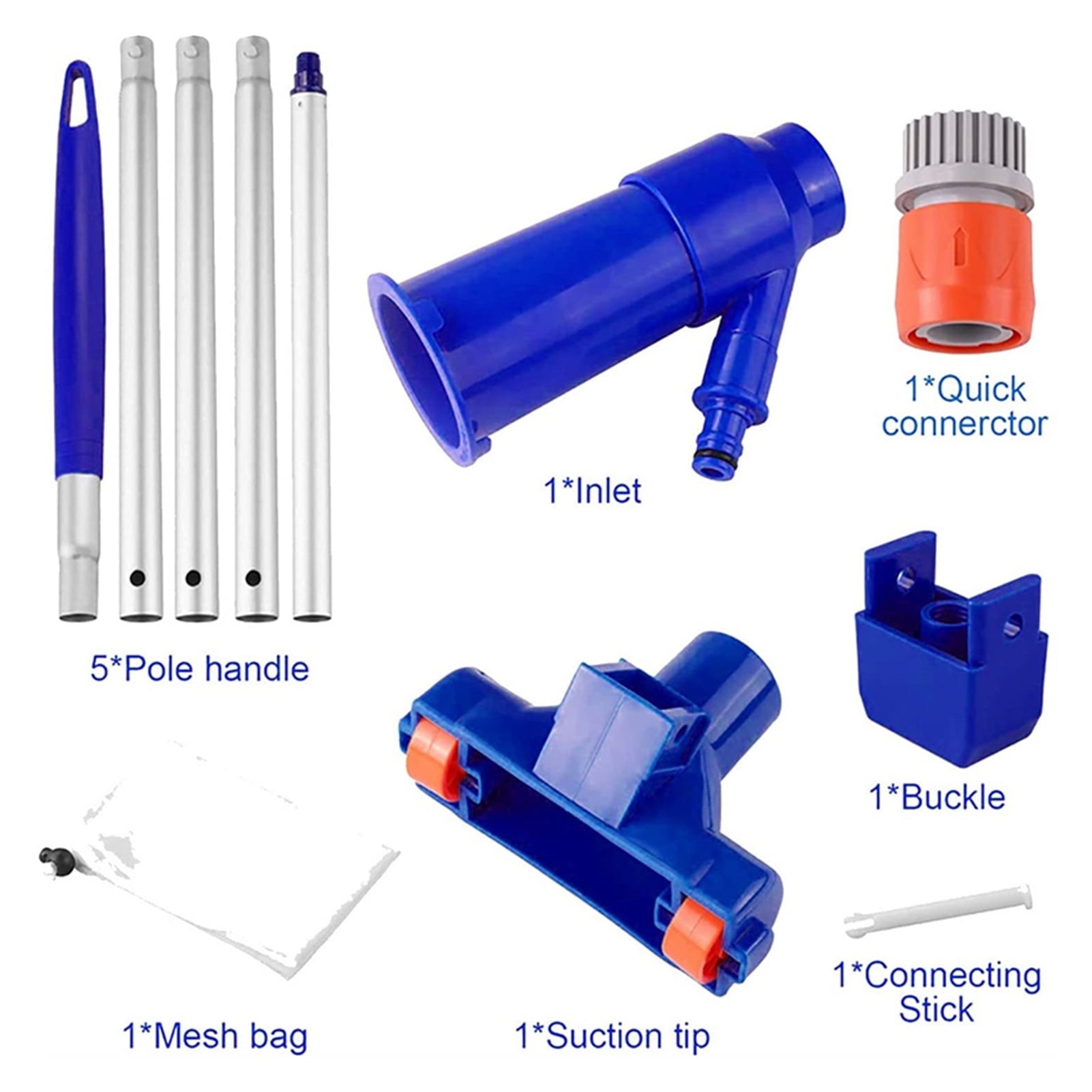Swimming Pool Vacuum Cleaner Portable Cleaning Tool Kit Pond Fountain Brush Pool Accessory Without Electrical Components ,Great Suction Power