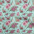 thumbnail image 1 of oneOone Polyester Spandex Aqua Blue Fabric Florals Craft Projects Decor Fabric Printed By The Yard 56 Inch Wide, 1 of 4