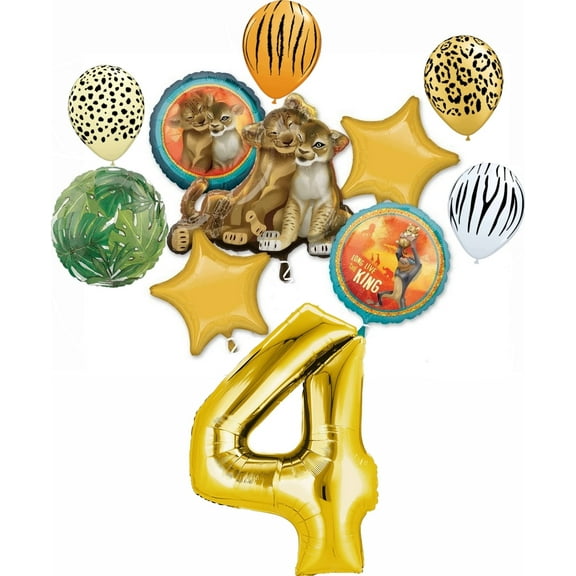 Lion King Party Supplies 4th Birthday Balloon Bouquet Decorations