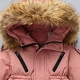 thumbnail image 5 of ATOGUTA Girls Snowsuit Hoodeed Waterproof Snow-proof Outdoor Sports Daily Winter Warm Ski Set Red, 5 of 7