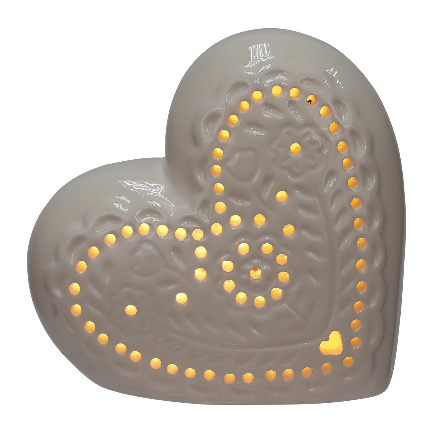 Valentine's Day 4.5“LED Ceramic Heart Table Decor