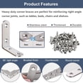 thumbnail image 3 of EcoNesxp 6 Pack Angle Bracket MM Right Angle Bracket Type Bracket 65x65mm Right Angle Bracket Bracket Joint Fastener For Wood Heavy Duty, 3 of 5
