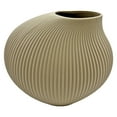 thumbnail image 2 of Bergamo Art 7 Inch Wide Modern Ceramic Vase for Flowers in Beige, 2 of 5