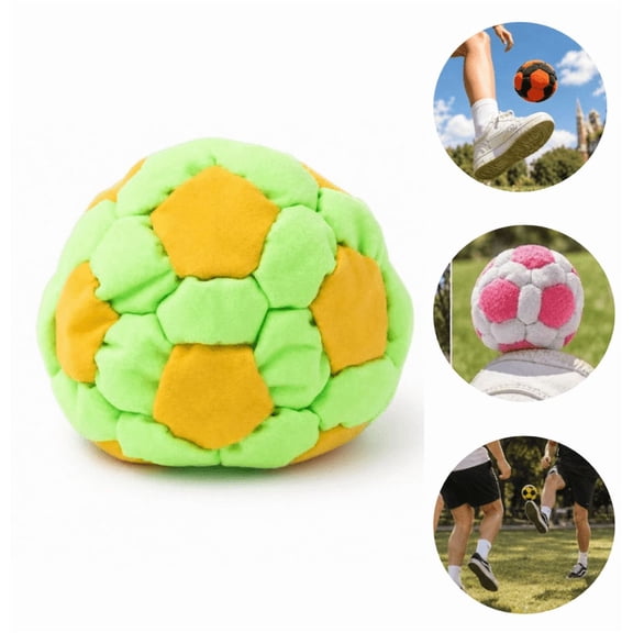 Hitchhiker 42-Panel Sand Filled Footbag, Sand Filled Premium Soft Handmade Hacky, Indoor Outdoor Leisure Footbag, Stress Relief Fidget Tool F