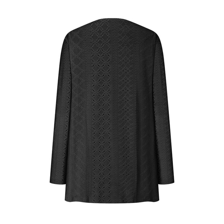 Fznquz Black Women's Cardigan Long Sleeve Open Front Sweater Long