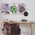thumbnail image 3 of Purple Sprouting Succulents Close Up Botanical & Floral Graphic Art White Framed Art Print Wall Art, Set of 3, 3 of 8