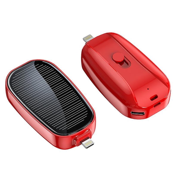Mini Solcellsladdare Nyckelring Powerbank Kompatibel med Mobiltelefon 1200mA