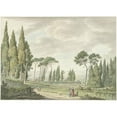 thumbnail image 3 of Daniël Dupré 24x18 Black Modern Framed Museum Art Print Titled - View of the Terraces of the Villa D’Este in Tivoli (1791), 3 of 5