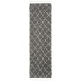 thumbnail image 2 of SAFAVIEH Moroccan Fringe Alastar Geometric Shag Runner Rug, Grey/Ivory, 2'2" x 8', 2 of 5