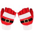 thumbnail image 2 of Guantes navideños con solapa de medio dedo, 2 uds., tejidos, dibujos animados de Navidad, dedos abiertos, guantes cálidos, 2 of 6