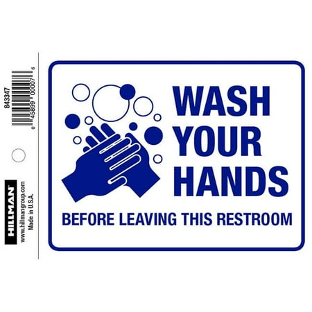 UPC 045899000076 product image for Hillman Group 843347 4 x 6 in. Vinyl Wash Hands Sign - 5 Piece | upcitemdb.com