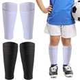 thumbnail image 2 of 1 Par Fútbol Shin Guards Mangas Tallas Espinilla Cubren Calcetines Protección (s) Blancos, 2 of 6