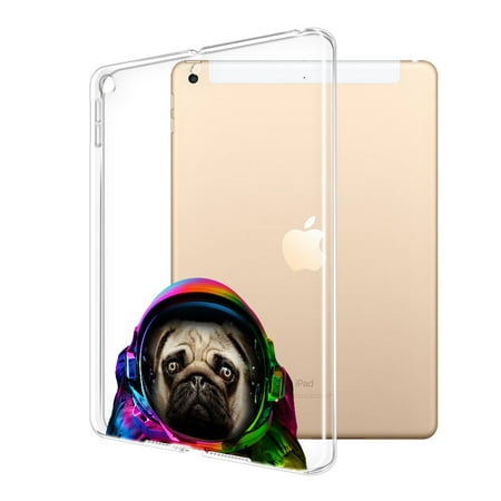 FINCIBO Soft TPU Clear Case Slim Protective Cover for Apple iPad 9.7 inch 2017, Clear Astronaut (Best Ipad Games For Dogs)