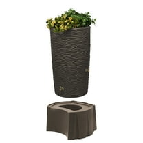 Good Ideas Impressions 65 Gallon Palm Trunk Rain Saver & Rain Wizard Stand, Oak