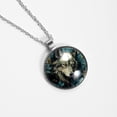 thumbnail image 4 of Wolf Elegant Glass Circular Pendant Necklace Jewelry, 4 of 5