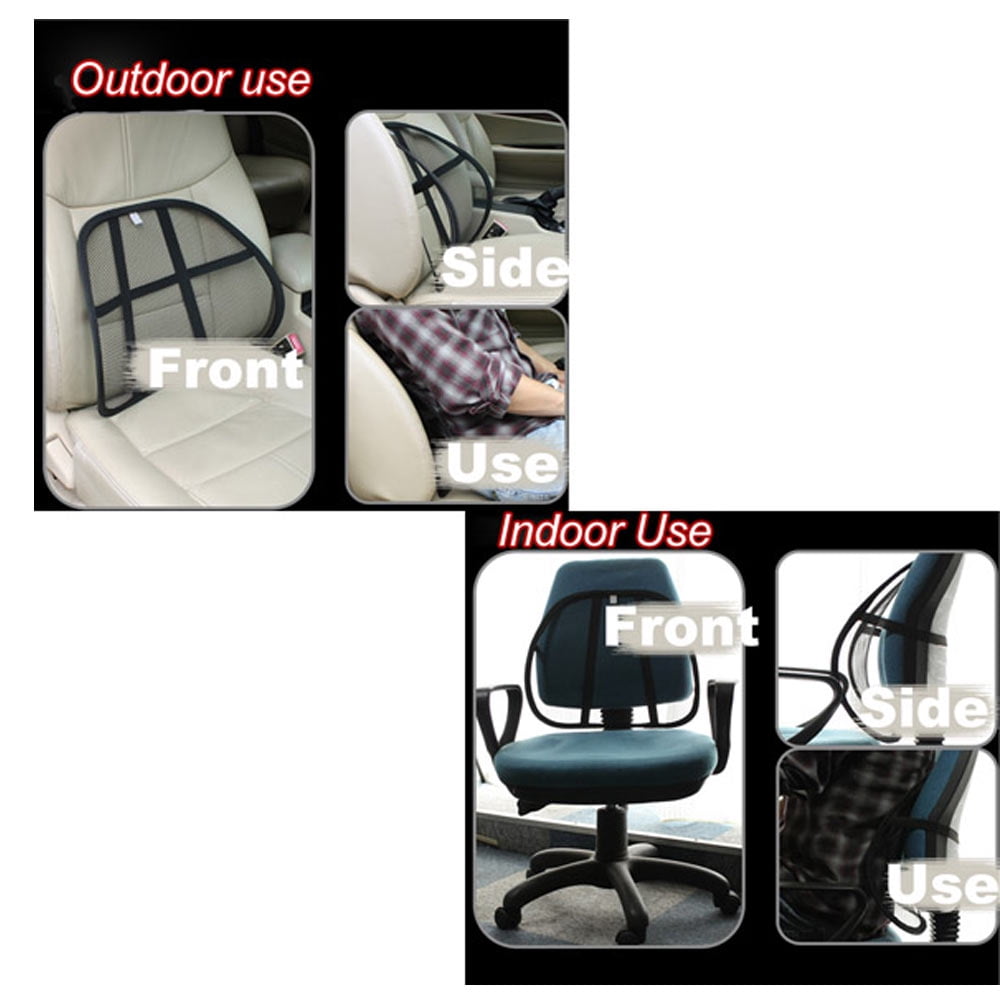 2X car office chair truck seat black Cool Vent cushion mesh backrest lumbar  supp