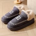 thumbnail image 3 of Zapatillas para uso al aire libre en invierno, zapatos de algodón con lazo de interior de suela gruesa, zapatillas bajas de algodón cálidas de terciopelo de invierno para mujer, 3 of 5