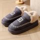 thumbnail image 3 of Zapatillas para uso al aire libre en invierno, zapatos de algodón con lazo de interior de suela gruesa, zapatillas bajas de algodón cálidas de terciopelo de invierno para mujer, 3 of 5