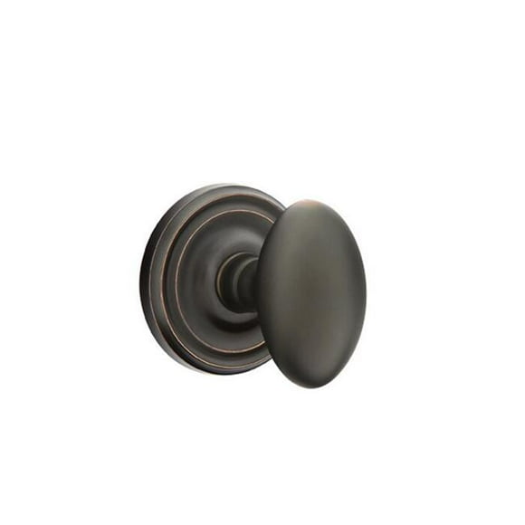 Egg Knob Passage with Regular Rose, Oil Rubbed Bronze