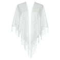 thumbnail image 1 of Chales y envolturas INSPIRE CHIC para vestidos de noche, bufandas triangulares de encaje con flecos para bodas y fiestas formales 70.9"x27.6" blancas, 1 of 5