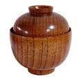 thumbnail image 6 of LEORX 1Pcs Food Service Bowl with Lid Wooden Light Brown Round Acid Jujube Wood for Home Use and Daily Dining, 6 of 8