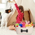 thumbnail image 4 of Brabtod Cotton Rope Dog Toy Basket with Handle, Large Dog bin, Puppy Kitty Bed, Dog Toy Basket - Perfect for Carry pet Toys, Blankets, leashes, chew Toys, Diapers-Beige, 4 of 7