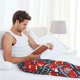 thumbnail image 5 of Fotbe Fire Sign Pantalones de Pijama para Hombre, Pantalones de Dormir, Pantalones de Casa con Cintura Ajustable y Bolsillos-XX-Large, 5 of 6