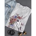 thumbnail image 3 of Unicorn Skull W Flowers T-Shirt Women -Smartprints Designs, Female XX-Large, 3 of 4