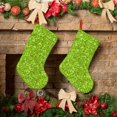 thumbnail image 6 of KLL Lime green glitter for 18" Christmas Stocking Snowman Xmas Stocking Holiday Christmas Decoration Gifts for Family Kids, 6 of 8