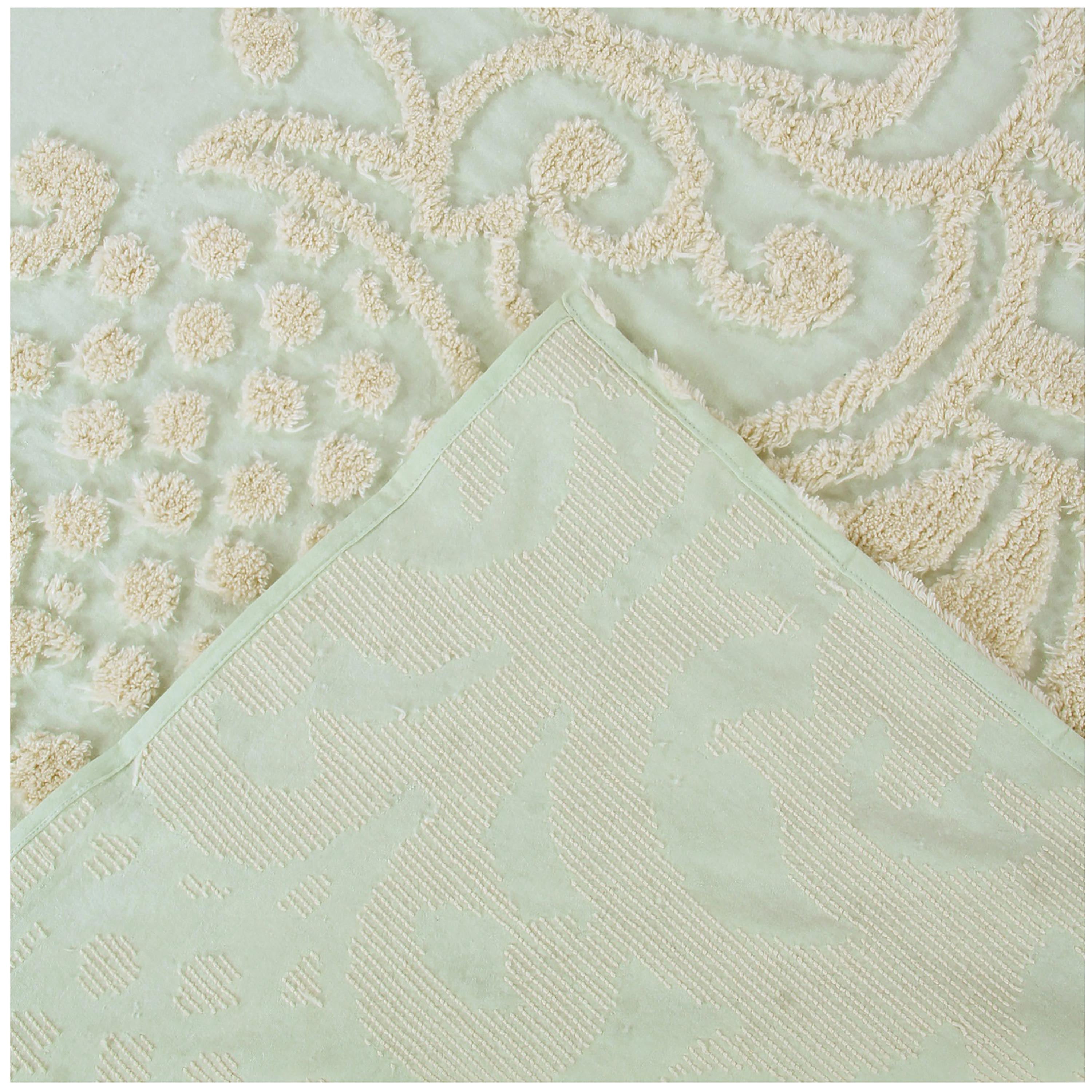 Better Trends 3 Piece Chenille Bedspread Set for Full/Double Bedspread 100% Cotton Lightweight Bedspread for all Season Florence Collection (Sage)