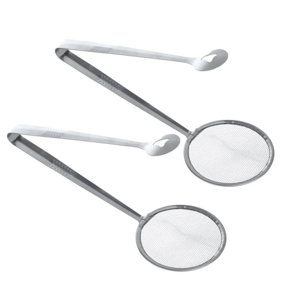 2pcs Food Tong Clip Stainless Steel Cooking Frying Oil Strainer Colander Clips