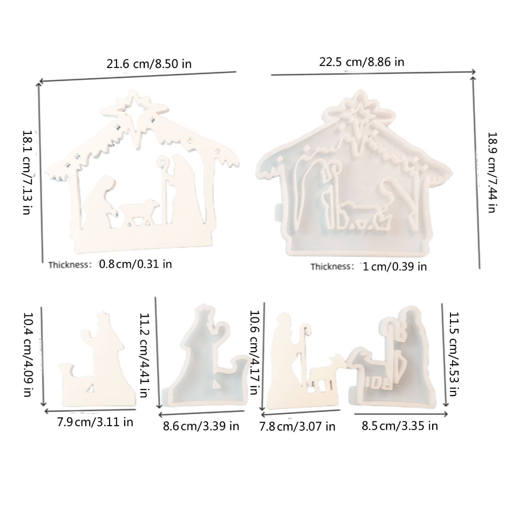 Geemin 3x Jesuses Baptism Candle Molds Castings Molds Silicone Mould Table Decorations