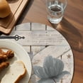 thumbnail image 3 of Spring Tulips Flower Round 15 Inch Placemats Set of 8, Vintage Floral Barn Doors Rustic Beige HeatResistant Non Slip Place Mats for Dining Table, Wipeable Braided Kitchen Table Mats for Housewarming, 3 of 9