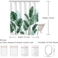 thumbnail image 4 of Tropical Shower Curtain, Green Shower Curtain, Plant Shower Curtain, Leaf Shower Curtain, Botanical Shower Curtain Set with 12 Hooks, Jungle Shower Curtain for Bathroom Decor, 72X72 inches, 4 of 6