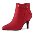 thumbnail image 1 of Unique Bargains Women's Pointy Toe Zipper Stiletto Heeled Ankle Booties, 1 of 7